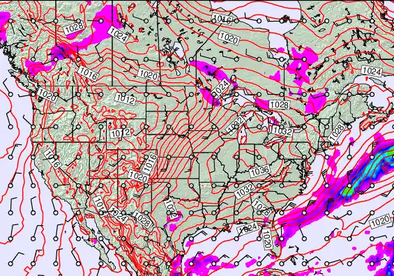 USA forecast chart for Saturday, March 28th, 2026 at 6:00 PM
