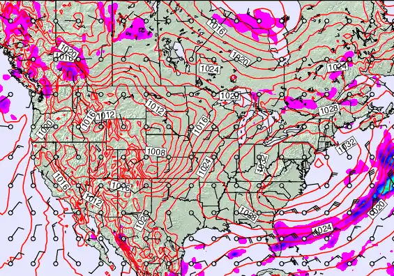 USA forecast chart for Sunday, March 29th, 2026 at 6:00 AM