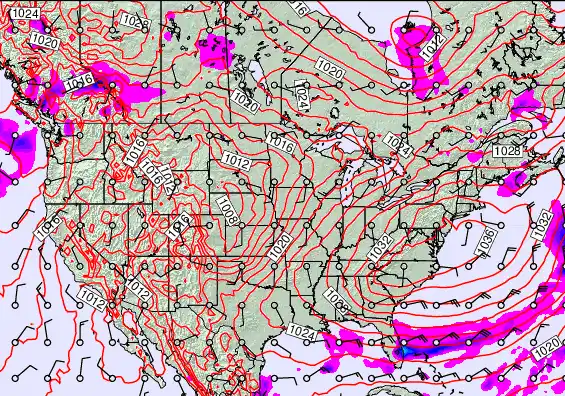 USA forecast chart for Sunday, March 29th, 2026 at 12:00 PM