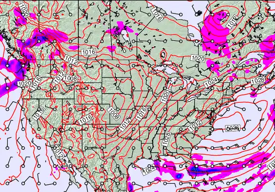 USA forecast chart for Sunday, March 29th, 2026 at 6:00 PM