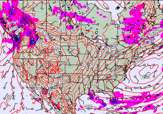 USA forecast chart for Monday, March 30th, 2026 at 12:00 AM