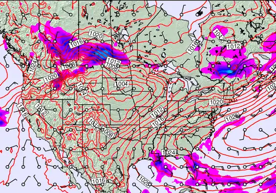 USA forecast chart for Monday, March 30th, 2026 at 6:00 PM