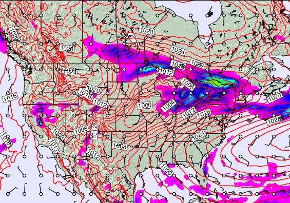 USA forecast chart for Tuesday, March 31st, 2026 at 12:00 PM