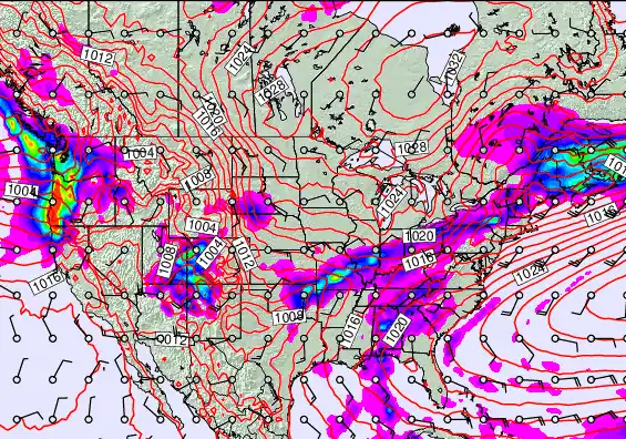 USA forecast chart for Wednesday, April 1st, 2026 at 6:00 PM