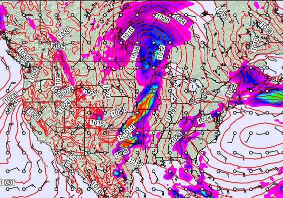 USA forecast chart for Saturday, April 4th, 2026 at 6:00 AM