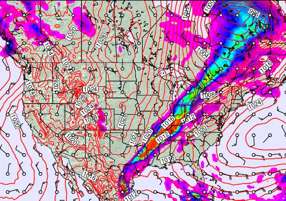 USA forecast chart for Sunday, April 5th, 2026 at 6:00 AM