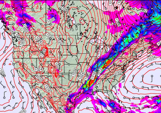 USA forecast chart for Sunday, April 5th, 2026 at 12:00 PM