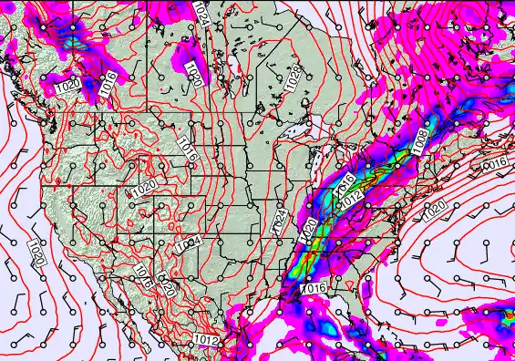 USA forecast chart for Sunday, April 5th, 2026 at 6:00 PM