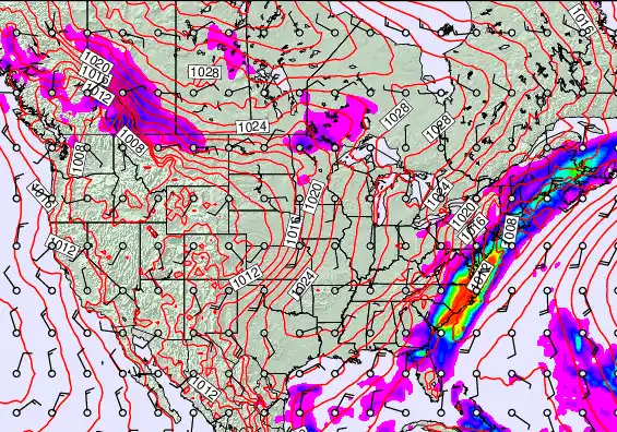 USA forecast chart for Monday, April 6th, 2026 at 6:00 PM