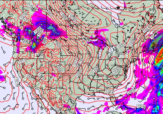 USA forecast chart for Tuesday, April 7th, 2026 at 12:00 PM