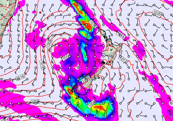 New Zealand forecast chart for Sunday, March 29th, 2026 at 6:00 AM