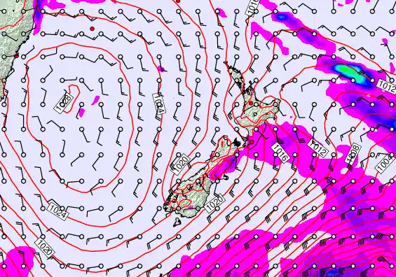 New Zealand forecast chart for Tuesday, March 31st, 2026 at 12:00 AM