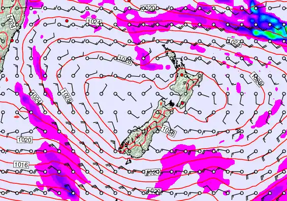 New Zealand forecast chart for Wednesday, April 1st, 2026 at 6:00 PM