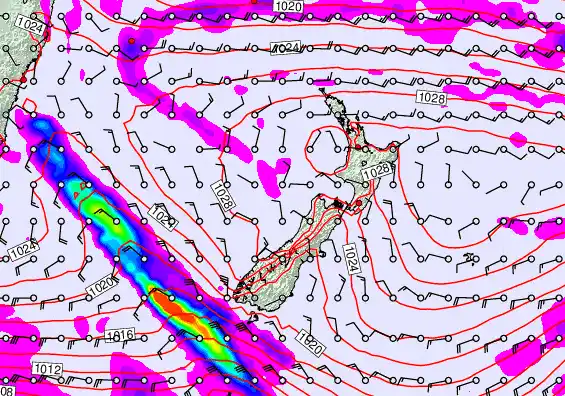 New Zealand forecast chart for Friday, April 3rd, 2026 at 12:00 AM