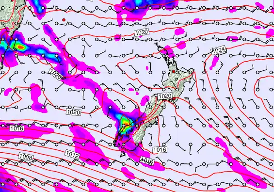 New Zealand forecast chart for Saturday, April 4th, 2026 at 6:00 AM