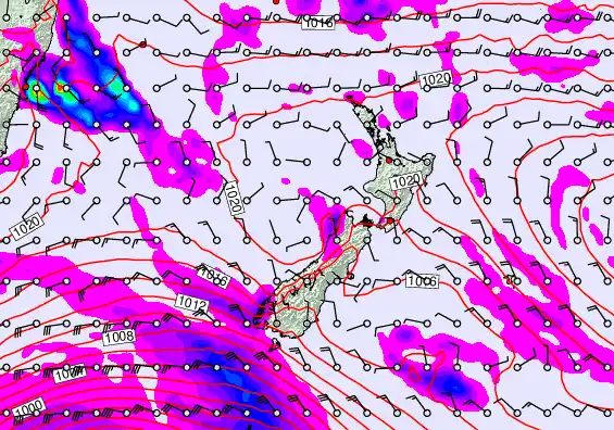 New Zealand forecast chart for Sunday, April 5th, 2026 at 12:00 AM