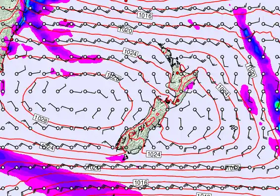 New Zealand forecast chart for Tuesday, April 7th, 2026 at 12:00 AM