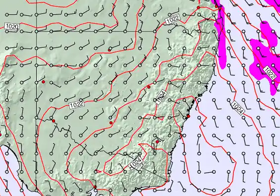 New South Wales forecast chart for Monday, March 30th, 2026 at 12:00 AM