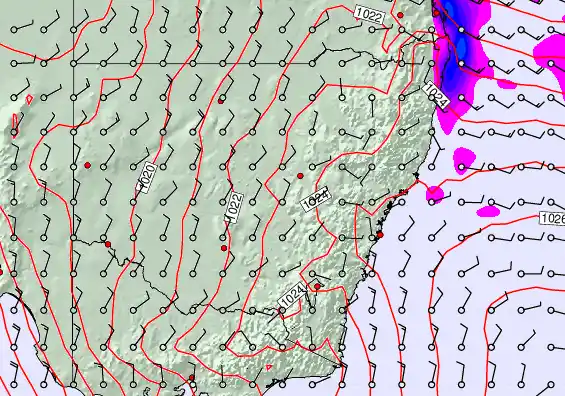 New South Wales forecast chart for Tuesday, March 31st, 2026 at 12:00 AM