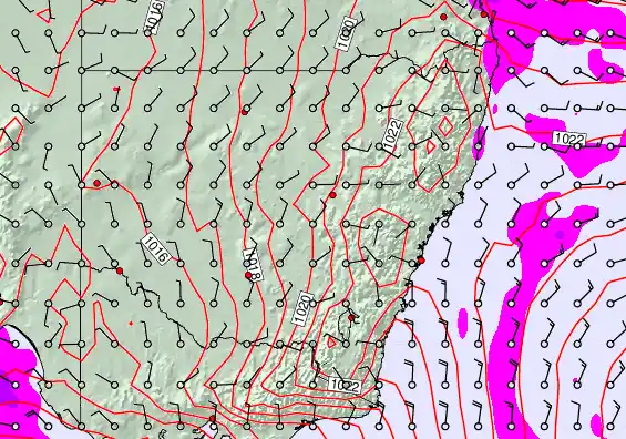 New South Wales forecast chart for Tuesday, March 31st, 2026 at 6:00 PM
