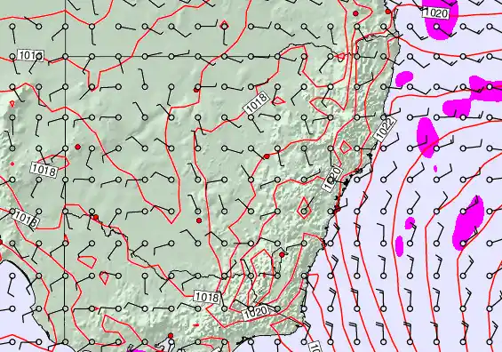 New South Wales forecast chart for Wednesday, April 1st, 2026 at 6:00 AM