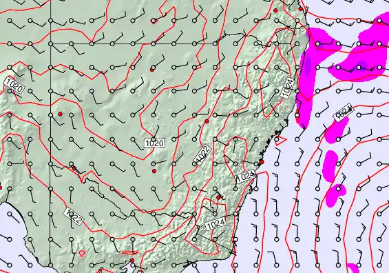 New South Wales forecast chart for Wednesday, April 1st, 2026 at 6:00 PM