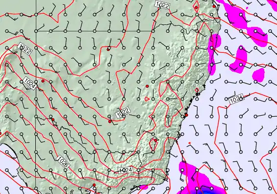New South Wales forecast chart for Friday, April 3rd, 2026 at 12:00 AM