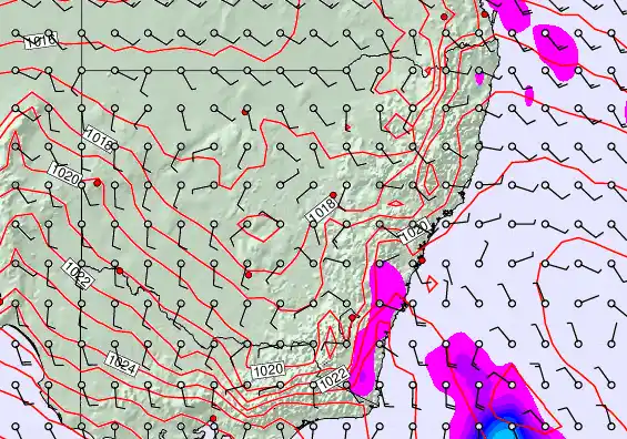 New South Wales forecast chart for Friday, April 3rd, 2026 at 6:00 AM
