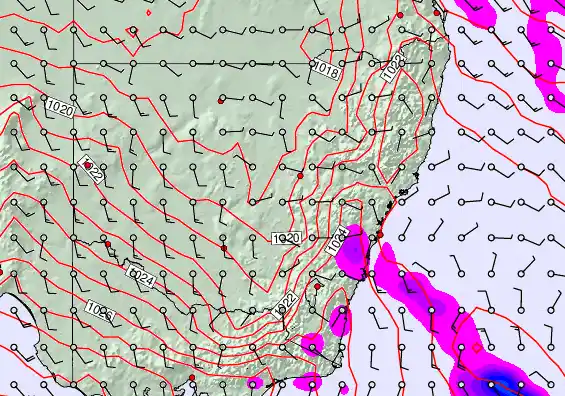 New South Wales forecast chart for Friday, April 3rd, 2026 at 12:00 PM
