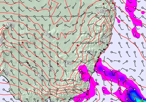 New South Wales forecast chart for Friday, April 3rd, 2026 at 6:00 PM