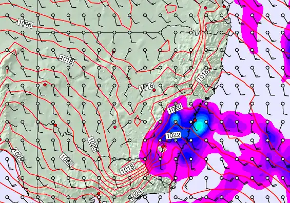 New South Wales forecast chart for Saturday, April 4th, 2026 at 6:00 AM