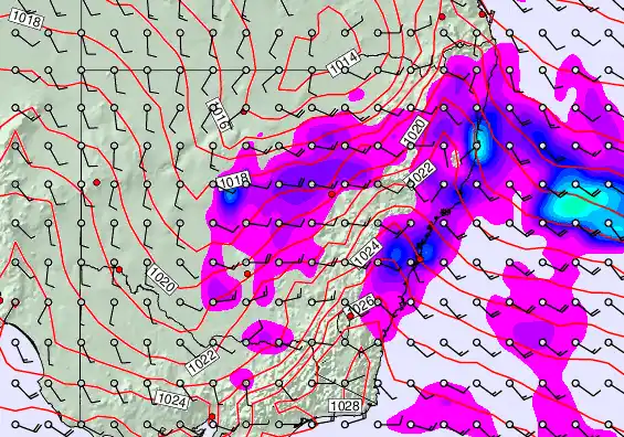 New South Wales forecast chart for Sunday, April 5th, 2026 at 12:00 PM