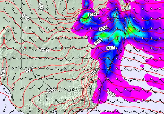 New South Wales forecast chart for Monday, April 6th, 2026 at 6:00 AM