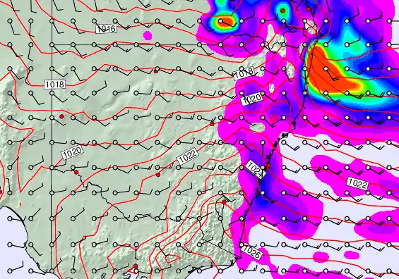 New South Wales forecast chart for Monday, April 6th, 2026 at 12:00 PM