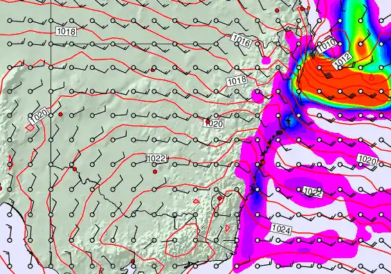 New South Wales forecast chart for Tuesday, April 7th, 2026 at 12:00 AM