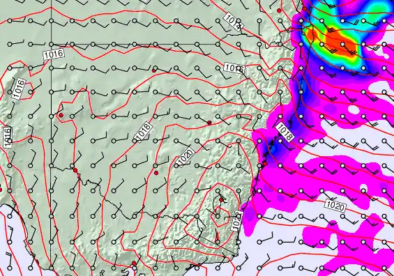 New South Wales forecast chart for Tuesday, April 7th, 2026 at 6:00 PM