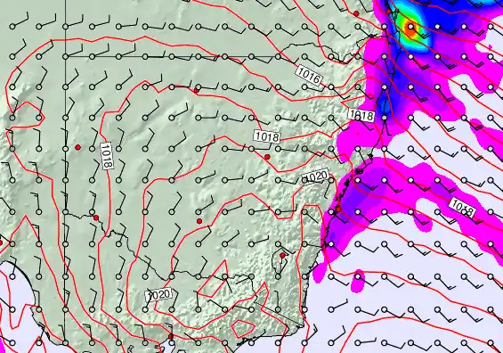 New South Wales forecast chart for Wednesday, April 8th, 2026 at 12:00 AM
