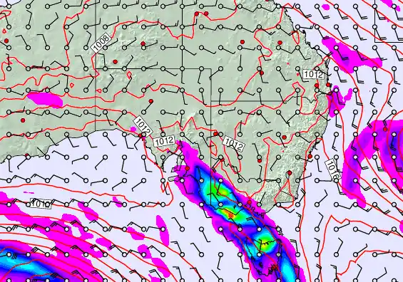 South East Australia forecast chart for Tuesday, April 7th, 2026 at 6:00 AM