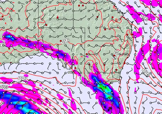 South East Australia forecast chart for Tuesday, April 7th, 2026 at 12:00 PM