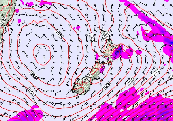 New Zealand forecast chart for Tuesday, March 31st, 2026 at 6:00 AM