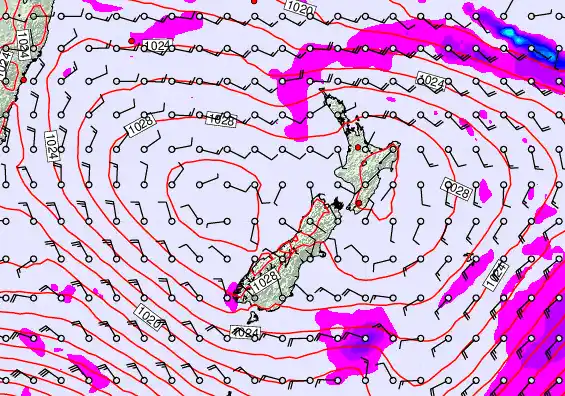 New Zealand forecast chart for Wednesday, April 1st, 2026 at 12:00 PM