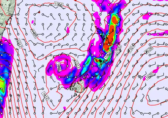 New Zealand forecast chart for Tuesday, April 7th, 2026 at 6:00 AM