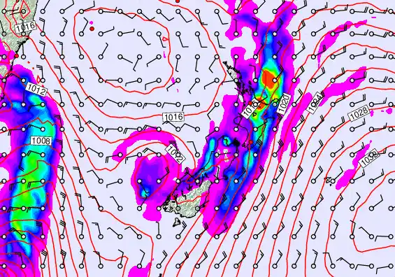 New Zealand forecast chart for Tuesday, April 7th, 2026 at 12:00 PM