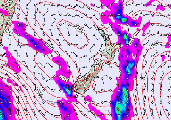 New Zealand forecast chart for Wednesday, April 8th, 2026 at 12:00 PM