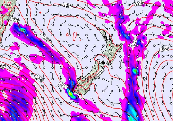 New Zealand forecast chart for Wednesday, April 8th, 2026 at 6:00 PM