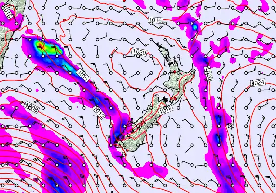 New Zealand forecast chart for Thursday, April 9th, 2026 at 12:00 AM