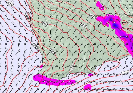 Perth forecast chart for Tuesday, March 31st, 2026 at 6:00 AM