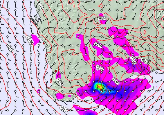 Perth forecast chart for Saturday, April 4th, 2026 at 12:00 PM
