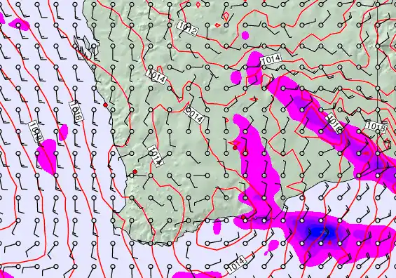 Perth forecast chart for Saturday, April 4th, 2026 at 6:00 PM