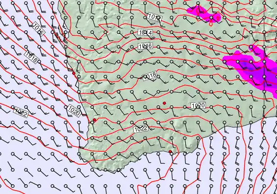 Perth forecast chart for Monday, April 6th, 2026 at 12:00 PM